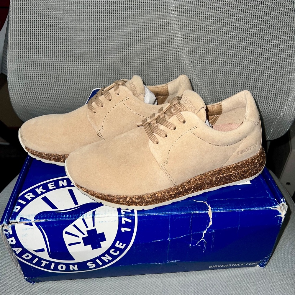Birkenstock Wrigley Sand Suede Sneakers Size 5
